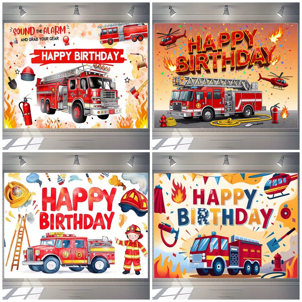 Cartoon Firetruck Theme Boy Bi - đánh giá và giá Photography Sport