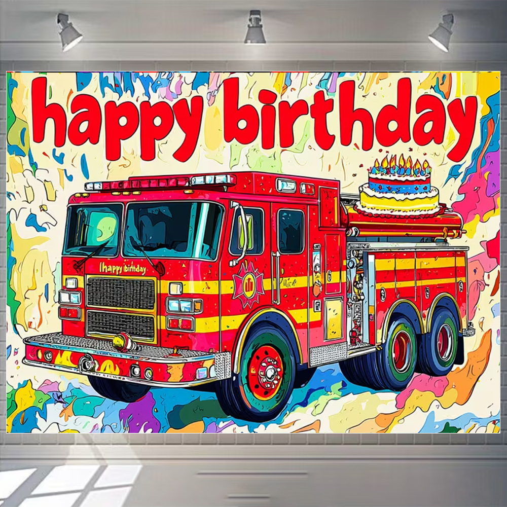 Cartoon Firetruck Theme Boy Bi - đánh giá và giá Photography Sport