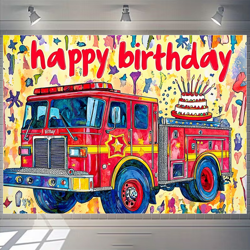 Cartoon Firetruck Theme Boy Bi - đánh giá và giá Photography Sport