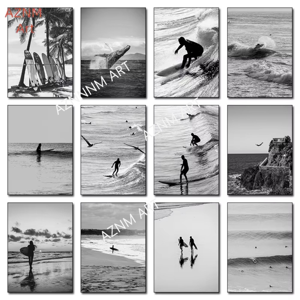 1PC ，Fine Surfing Black and Wh - đánh giá và giá Photography Poster